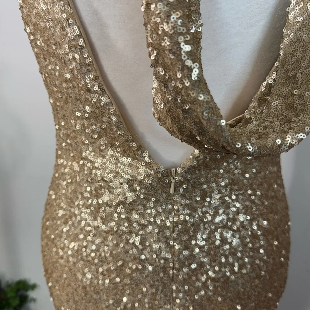 Gold Sequin Evening Gown - Picture 9 of 14